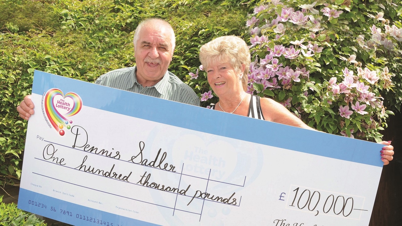 Great-Grandfather Dennis Sadler scoops £100,000 on The Health Lottery