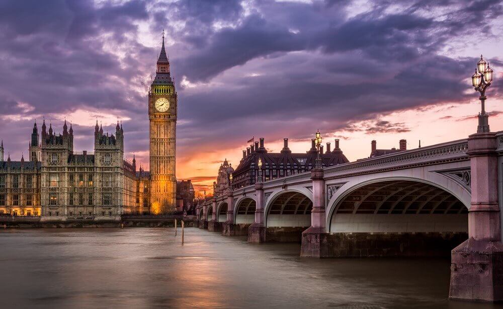 Big Ben and London evening view